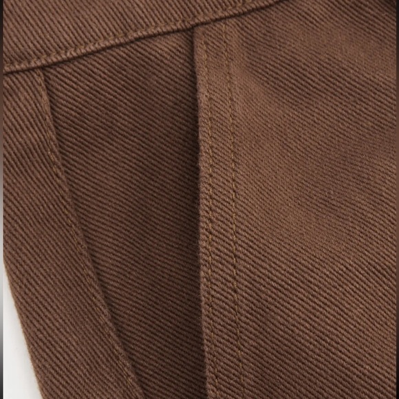 Cider Women’s Mid Rise Cargo Jeans in Brown | Alessia Solid Cargo Jeans NWT - Picture 3 of 9
